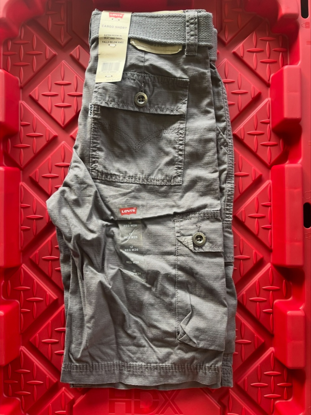 NWT Levi's boys 12 regular Gray Cargo Shorts